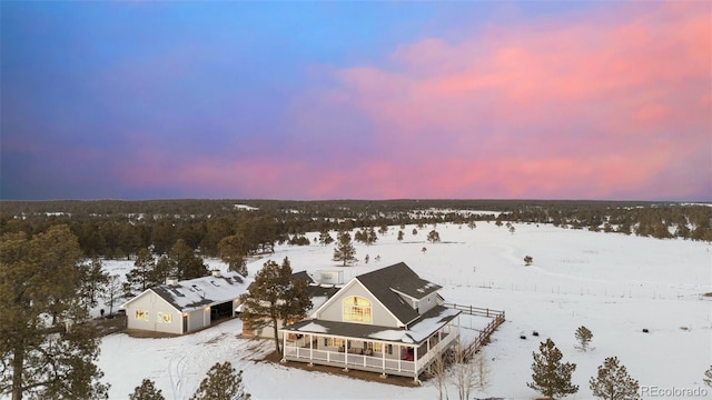 view of snowy aerial view