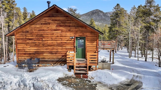 exterior space with a mountain view