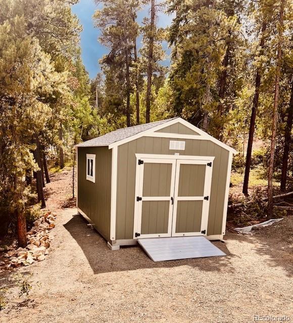 view of shed