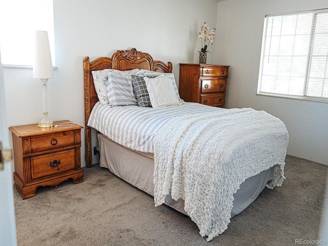 view of carpeted bedroom
