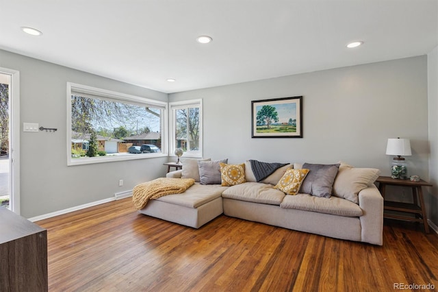 269 Beryl Way, Broomfield, CO 80020 - living room with wood finished floors, baseboards, and recessed lighting