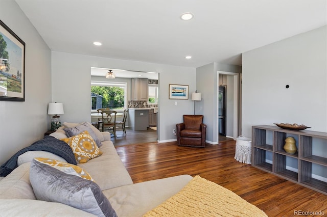 269 Beryl Way, Broomfield, CO 80020 - living room with wood finished floors, recessed lighting, and baseboards