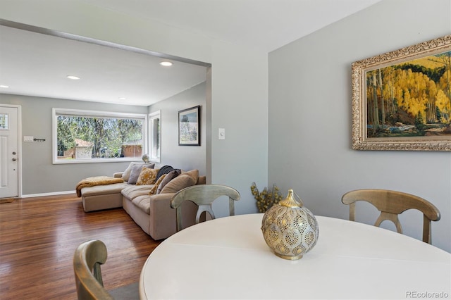 269 Beryl Way, Broomfield, CO 80020 - dining room featuring wood finished floors, recessed lighting, and baseboards