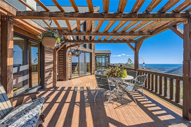 10450 Hondah Dr, Littleton, CO 80127 - deck with a pergola and a water view