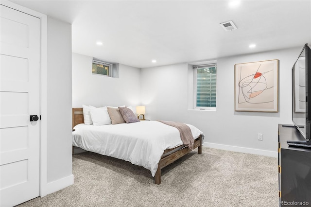 1220 Ash St, Denver, CO 80220 - carpeted bedroom featuring visible vents, baseboards, and recessed lighting