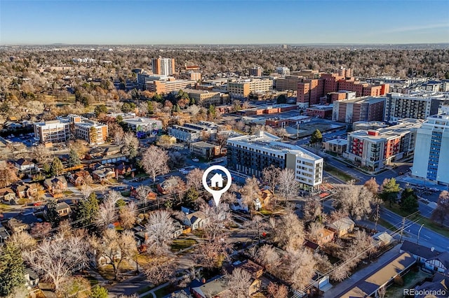 1220 Ash St, Denver, CO 80220 - drone / aerial view featuring a city view