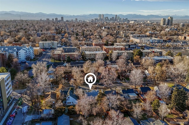 1220 Ash St, Denver, CO 80220 - bird's eye view with a mountain view and a view of city
