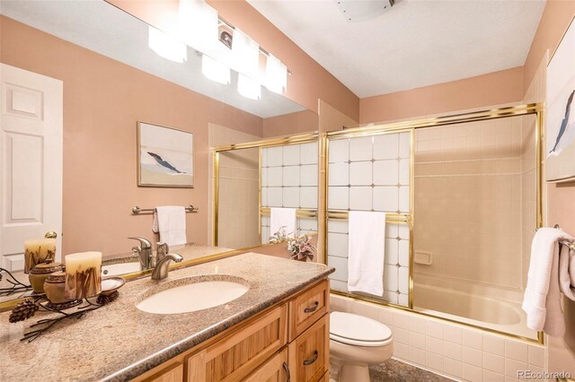 9875 Greensview Cir, Lone Tree, CO 80124 - full bathroom with tiled shower / bath combo, toilet, and vanity