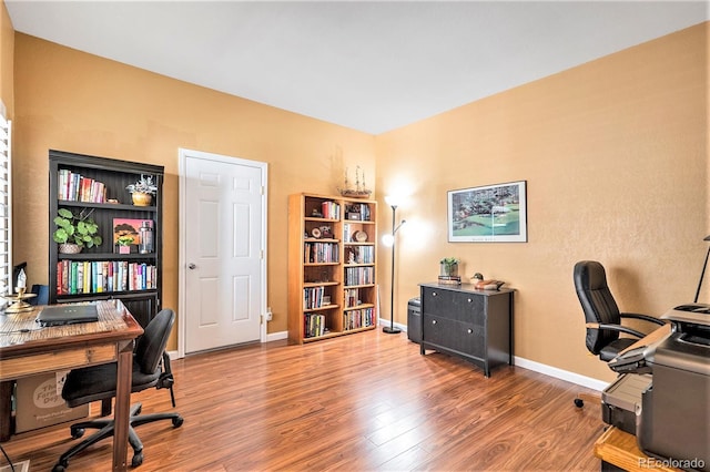 9875 Greensview Cir, Lone Tree, CO 80124 - home office featuring wood finished floors and baseboards