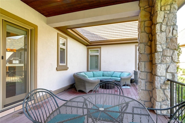 balcony featuring outdoor lounge area