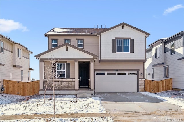 front of property featuring a garage