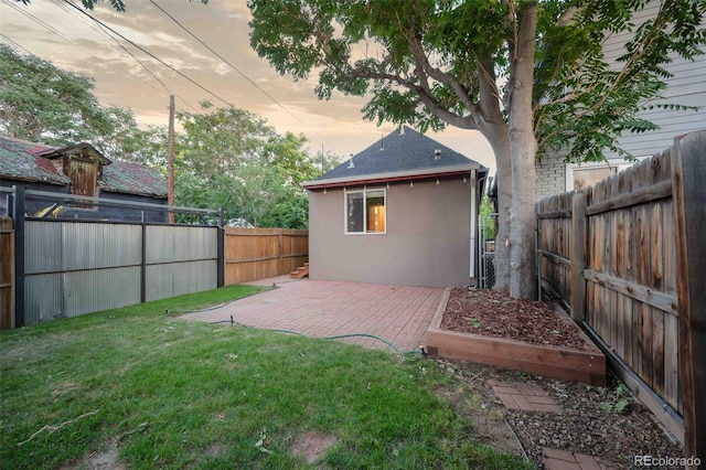 exterior space featuring a patio and a fenced backyard