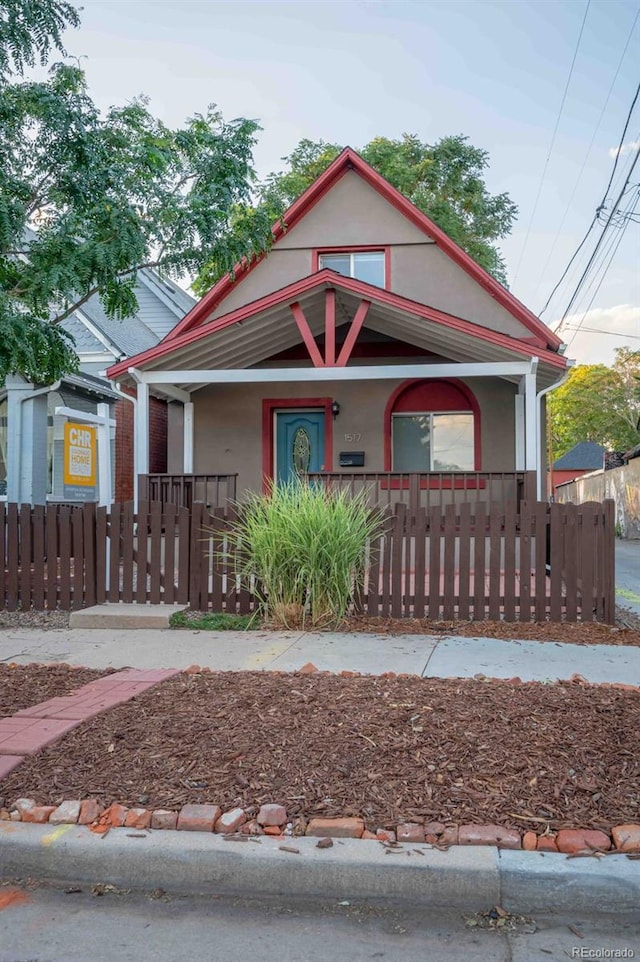 view of front of property with covered porch