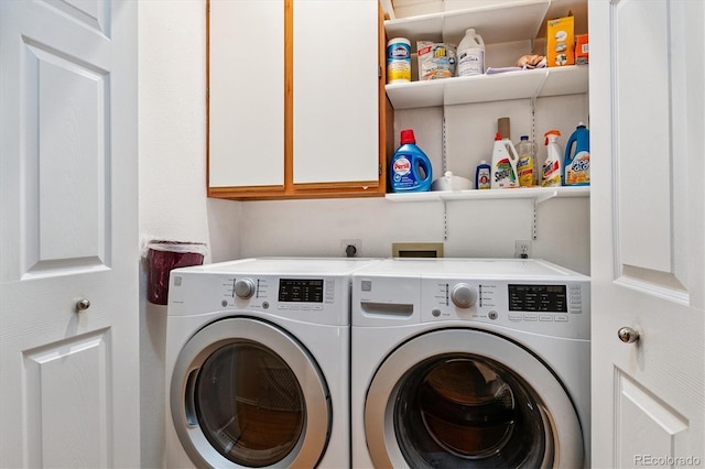 2992 W Long Dr Unit A, Littleton, CO 80120 - laundry area with washer and dryer and cabinet space