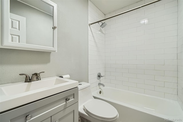2726 W 1st Ave, Denver, CO 80219 - bathroom with vanity, washtub / shower combination, and a textured wall