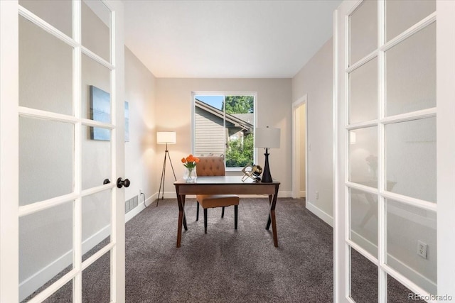 2089 Meadow Sweet Ln, Erie, CO 80516 - home office featuring french doors and carpet