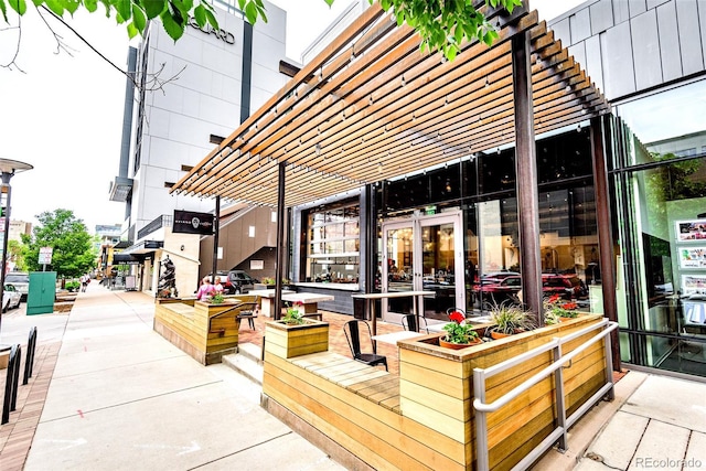 view of patio featuring a pergola