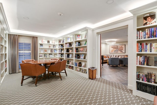 130 N Pearl St Unit 1103, Denver, CO 80203 - living area featuring bookshelves and built in shelves