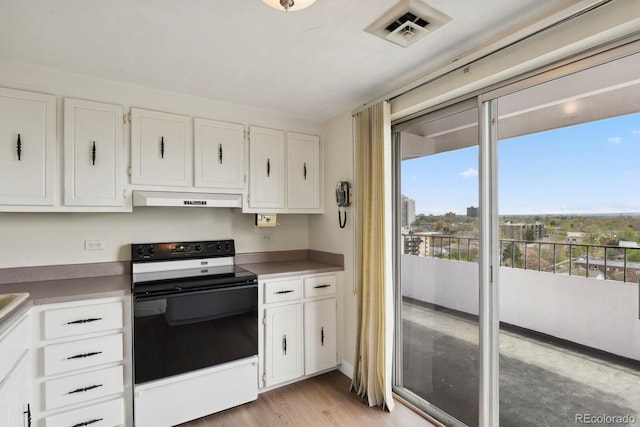 130 N Pearl St Unit 1103, Denver, CO 80203 - kitchen featuring under cabinet range hood, plenty of natural light, visible vents, and range with electric stovetop