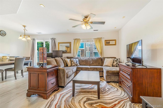 5895 Biscay St Unit D, Denver, CO 80249 - living room with ceiling fan and light wood-style floors