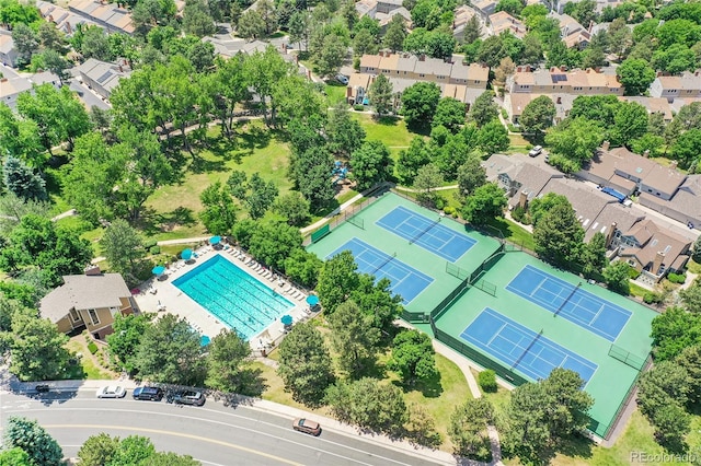 2972 W Long Dr Unit C, Littleton, CO 80120 - aerial view of residential area featuring a pool