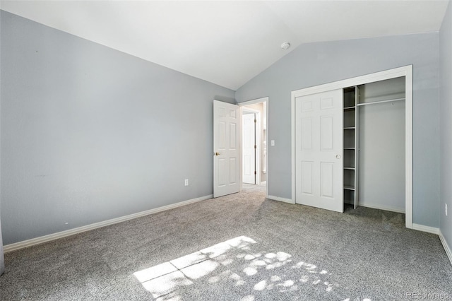 4253 Lark Sparrow St, Highlands Ranch, CO 80126 - unfurnished bedroom with lofted ceiling, carpet flooring, and a closet
