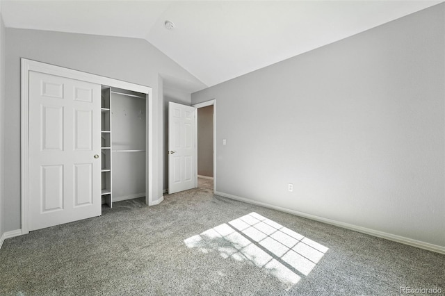 4253 Lark Sparrow St, Highlands Ranch, CO 80126 - unfurnished bedroom with carpet floors, vaulted ceiling, and a closet