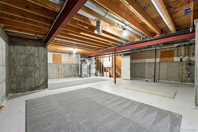 4253 Lark Sparrow St, Highlands Ranch, CO 80126 - unfinished below grade area featuring gas water heater and stairs