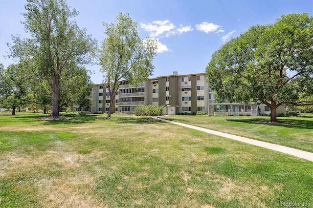 view of community featuring a lawn