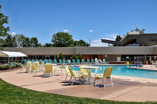 view of pool featuring a patio area