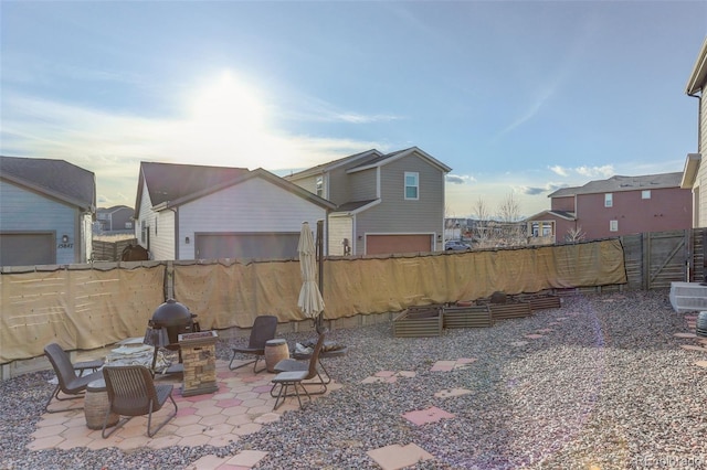 view of yard with a patio area and a fenced backyard