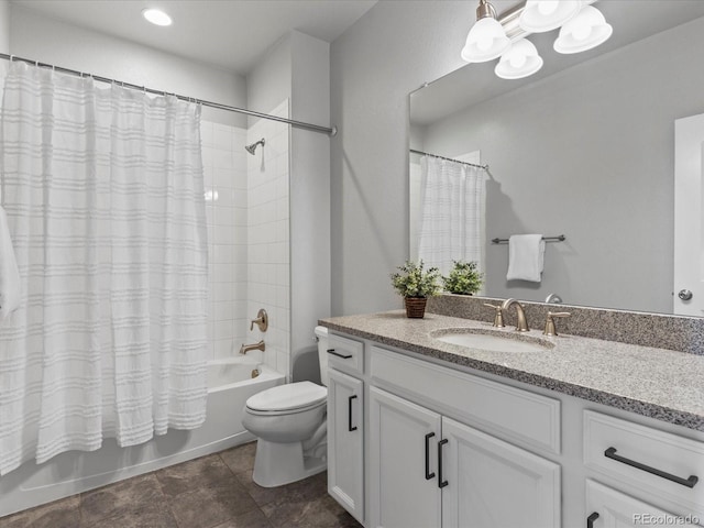 5399 Valentia St, Denver, CO 80238 - bathroom featuring vanity, shower / bath combination with curtain, and toilet