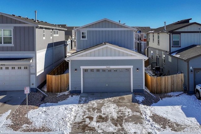 view of front facade with a garage