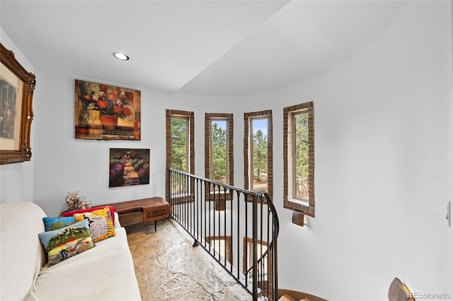 10231 Democrat Rd, Parker, CO 80134 - hall featuring recessed lighting and an upstairs landing