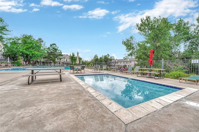 view of pool with a patio area