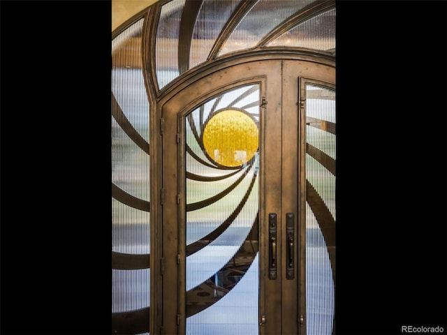 interior details featuring french doors