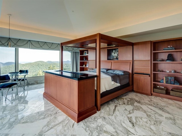 bedroom with a mountain view