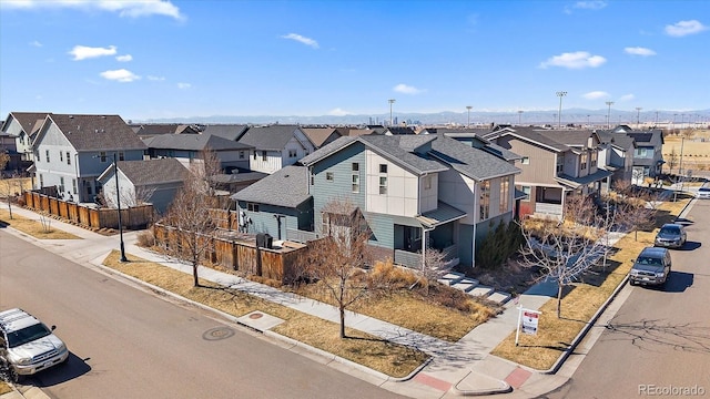 aerial view with a residential view