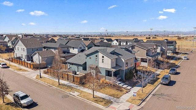 aerial view with a residential view