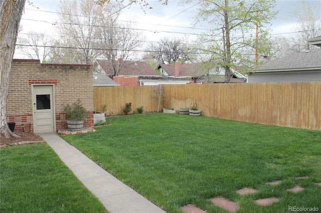 view of yard featuring fence private yard