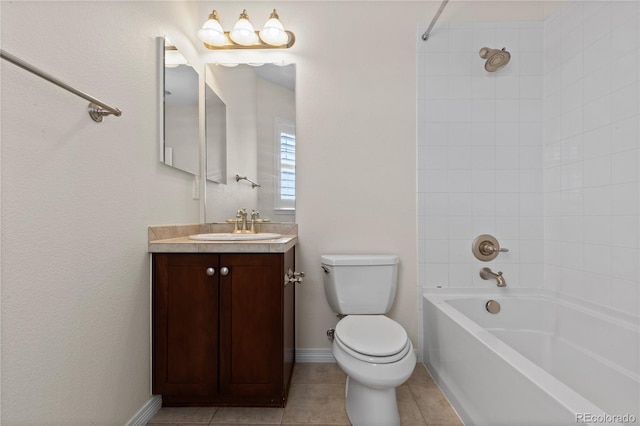 10840 Valleybrook Cir, Highlands Ranch, CO 80130 - bathroom with vanity,  shower combination, and tile patterned flooring