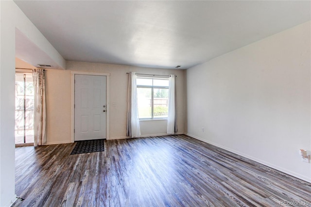 entrance foyer featuring dark hardwood / wood-style floors