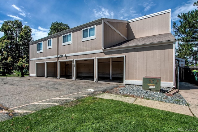 exterior space with a garage