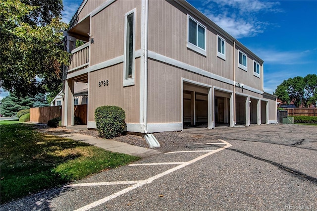 view of property with a garage