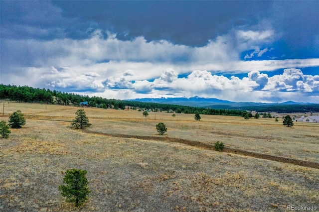 mountain view with a rural view