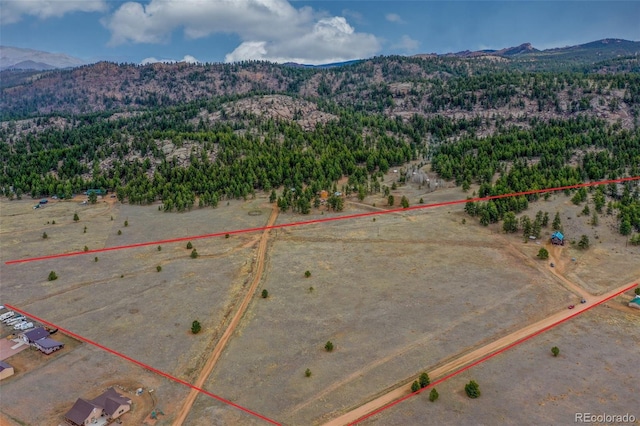 aerial view with a rural view and a mountain view