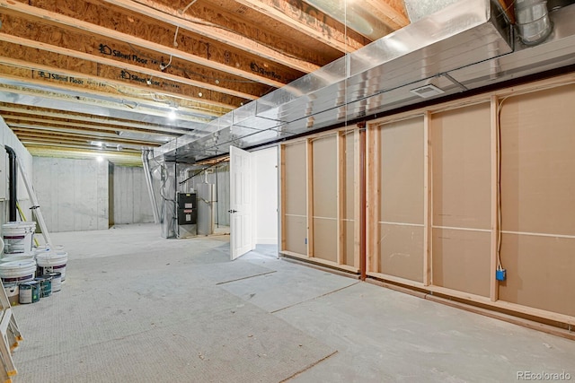 view of unfinished basement