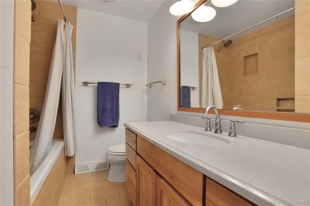 6584 S Clermont Ct, Centennial, CO 80121 - bathroom with tile patterned floors, vanity, and tiled shower / bath