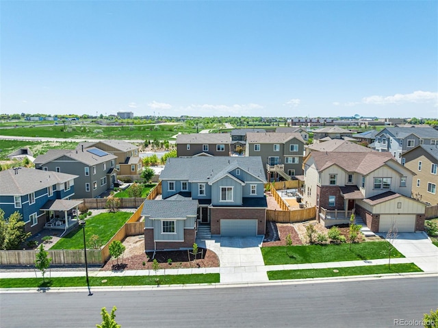 aerial perspective of suburban area