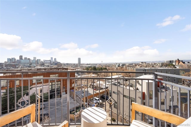 balcony with a view of city